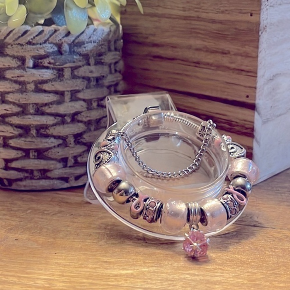 Breast Cancer Awareness Charm Bracelet